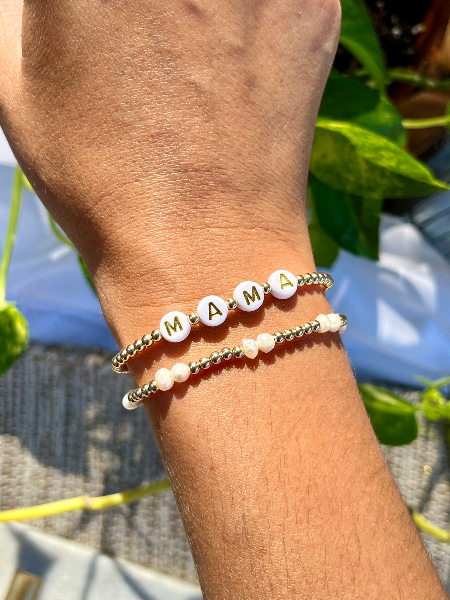 Mother of Pearl MAMA Bracelet Set