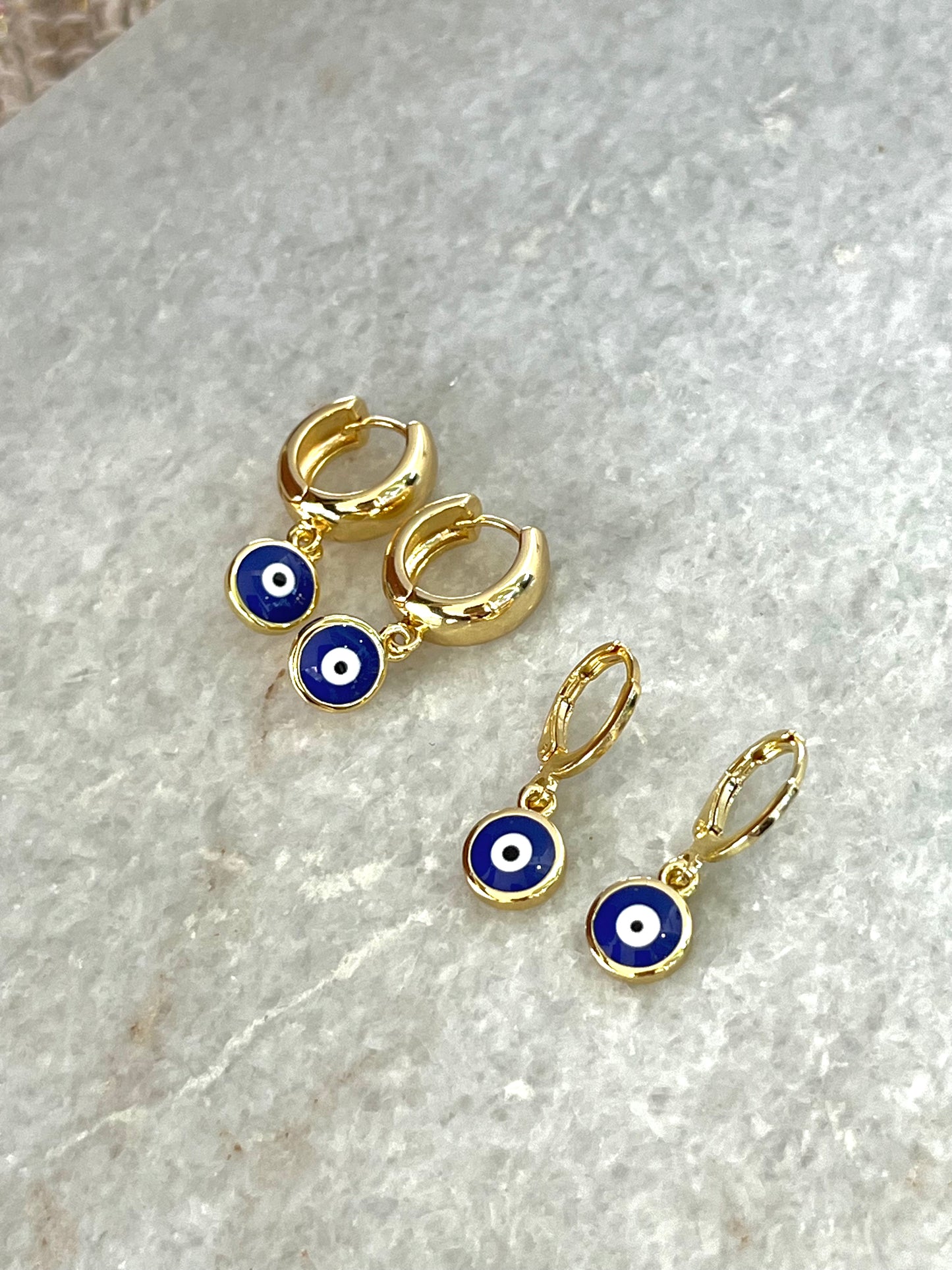 Evil Eye Huggie Hoops