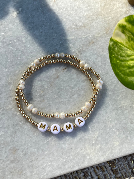 Mother of Pearl MAMA Bracelet Set